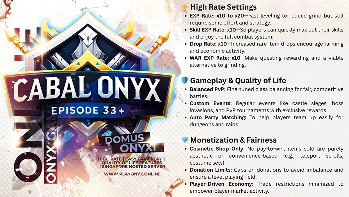ONYX SERVER INFO